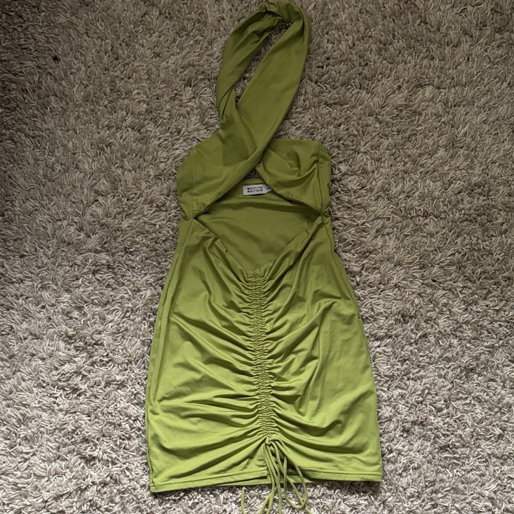 Beginning Boutique Green Halter Dress